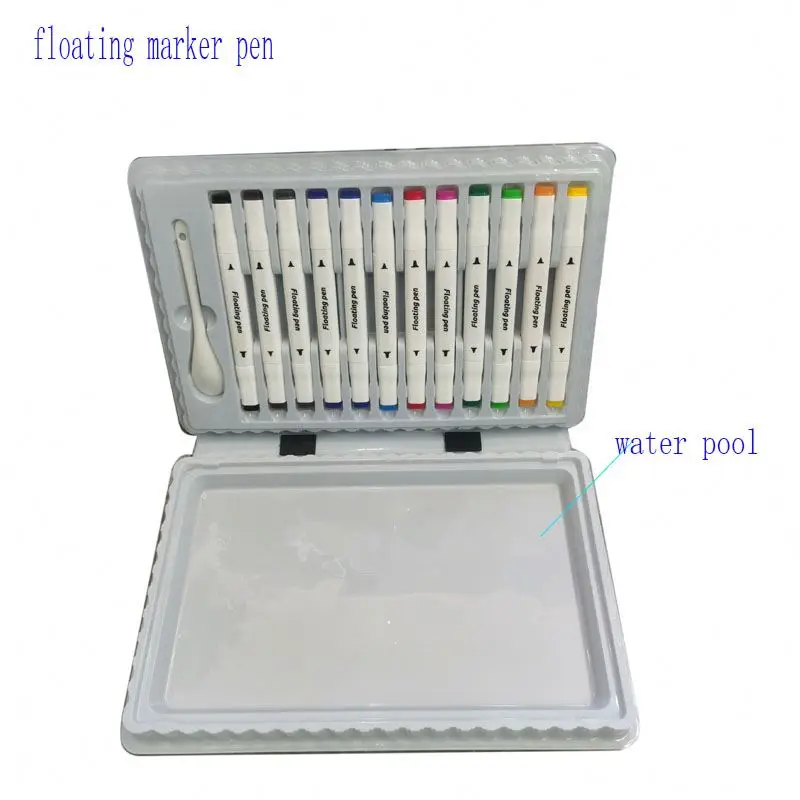 luoshan drawing Multiple colors  safe coloring painting floating marker set magnetic water floating pen