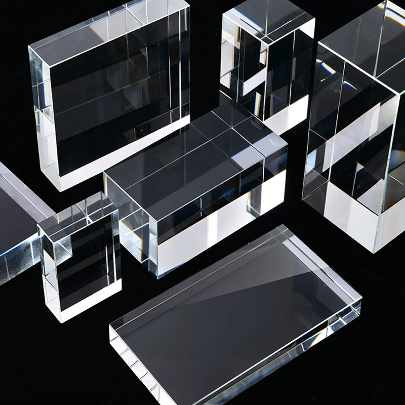 Memorial 3d k9 crystal paper weight optical transparent crystal cube photography props decoration