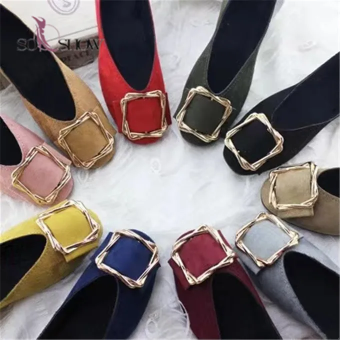 2022 Spring Loafer Shoes Slip On Candy Color Suede Loafers Women Shoes  Flat Shoes