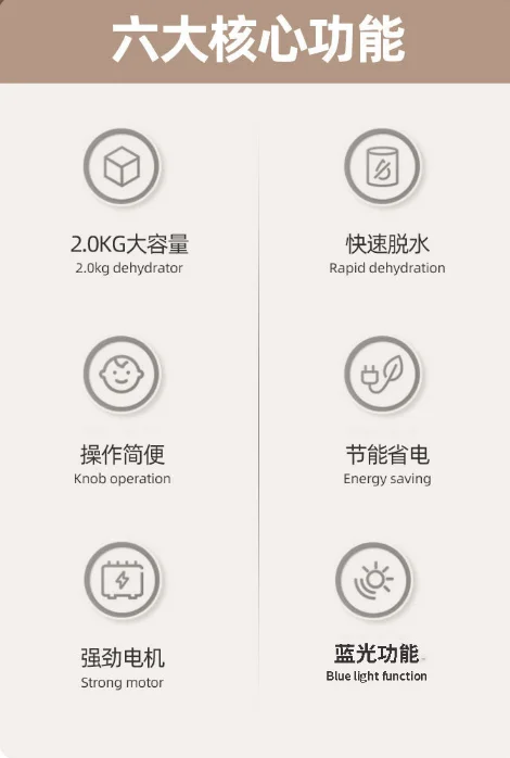 2kg Stainless Steel Mini Dryer Travel Small Dehydrator Household Dormitory Clothes Bucket Single Dehydrator Drying Machine