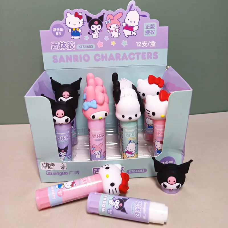 Student Stationery solid gum, Mini KT glue stick, Anime melody kuromi glue stick for girls