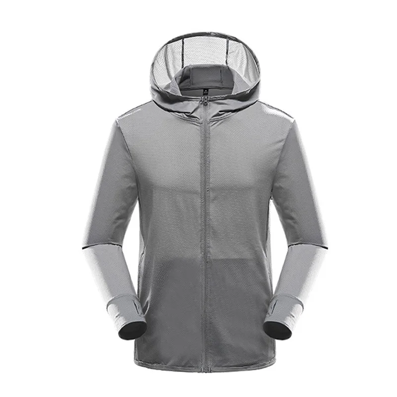 Summer 2021 New Outdoor Sports Breathable Hooded Sun Protection Clothing Couple Stretch Ice Silk Sunscreen Clothing