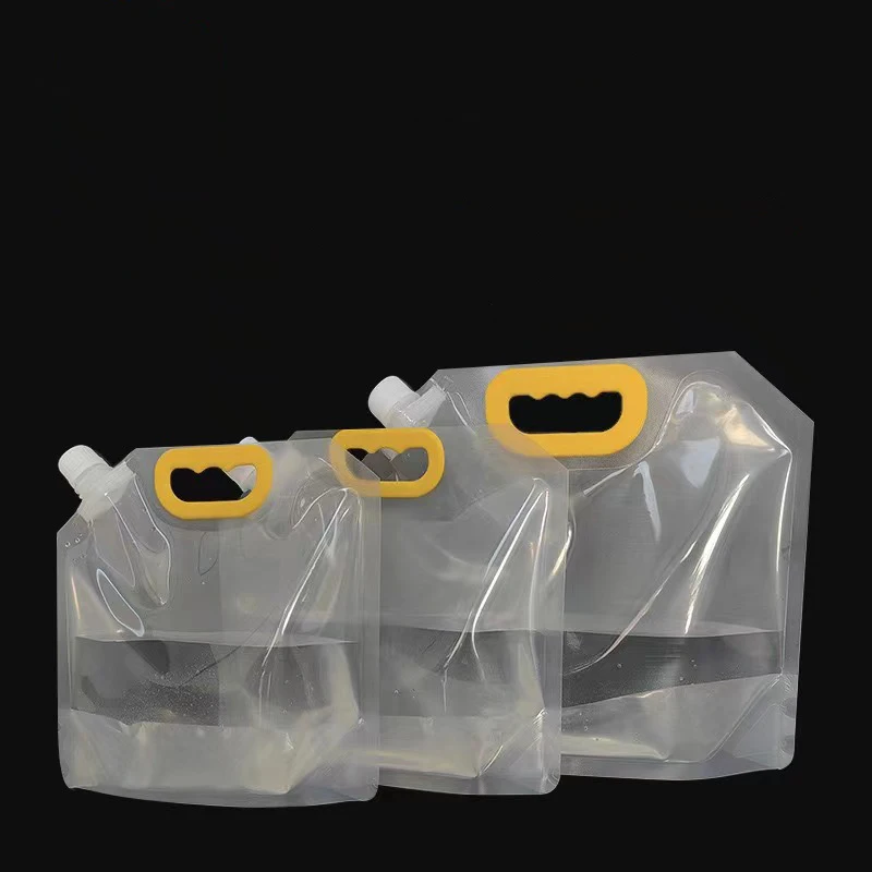 Large stand up transparent bag pouch spout plastic bags folded water bag camping water Pouch liquid stand up pouch with spout