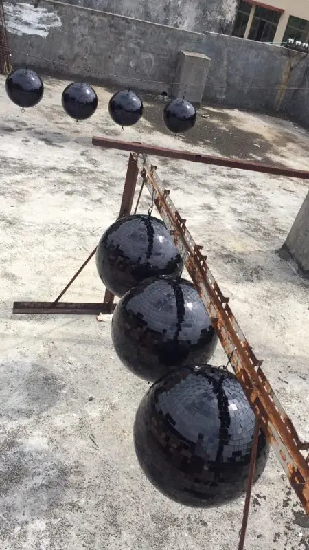 30 cm Black disco ball for hanging decoration