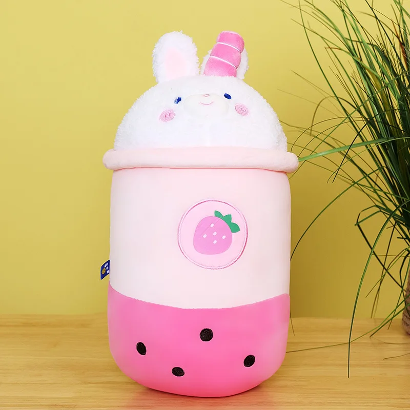 Bubble tea Plush Toy Bear Rabbit Milk Tea Plush stuffed Toy Animal boba fruit tea cup pillow Gift Plushie birthday gift