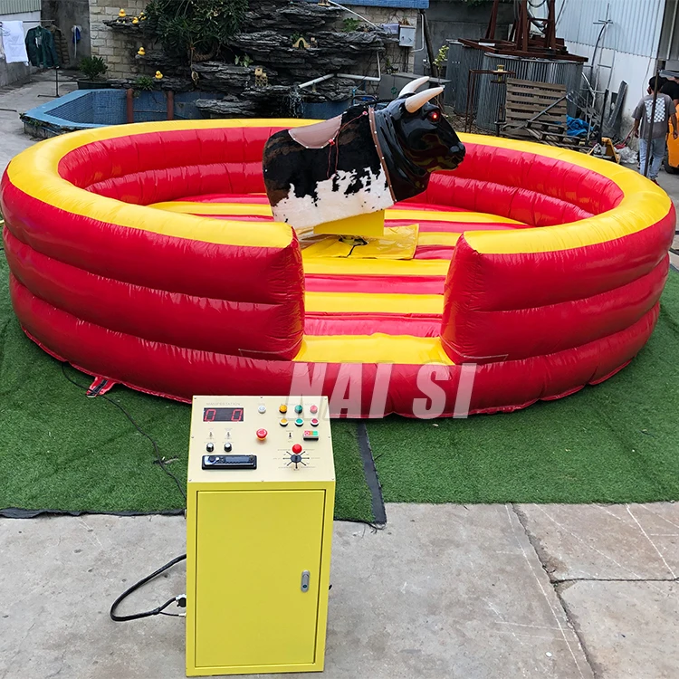 Custom Kids Rodeo Bull Adults Bull Riding Machine Inflatable Wipeout Game Obstacle Mechanical Bull Ride For Adult Parties