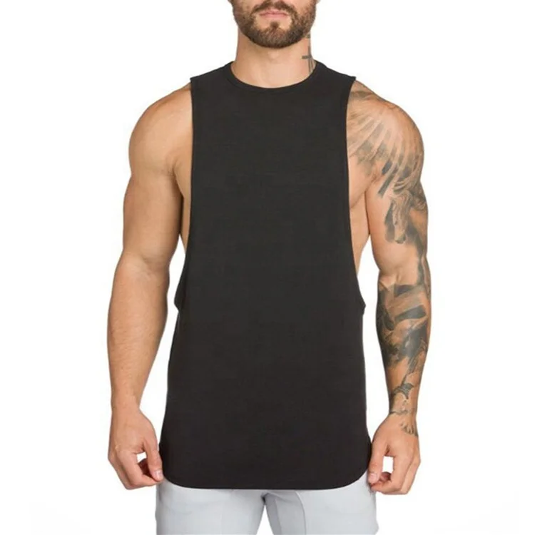 High Quality White Quick Fit Stringer Tank Top Bodybuilding Running Gym Mens Tank Top