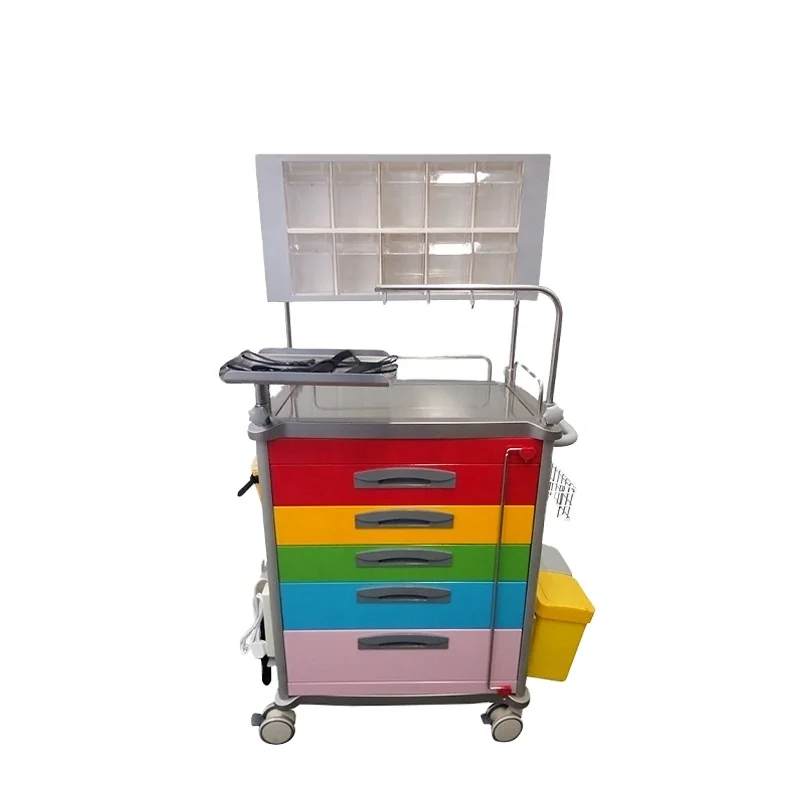 Hospital furniture emergency trolley cart medicine dispensing crash cart