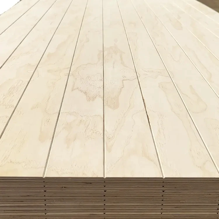 Factory sell 9mm T1-11 V/ U tongue and grooved pine plywood slotted plywood wall Roof