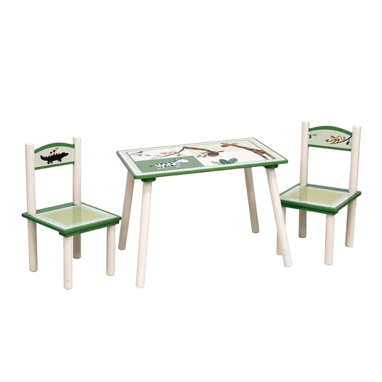 Wooden Children study table and chairs Children furniture Table