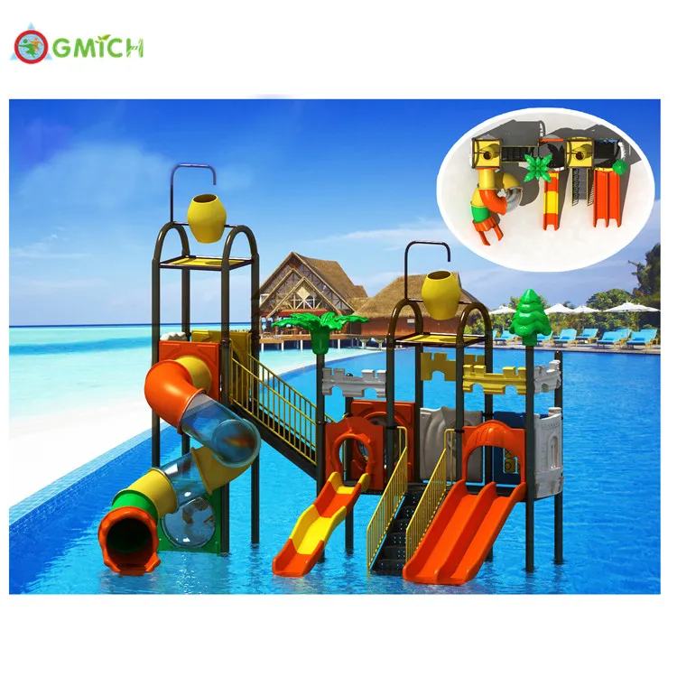 High quality pool water slide Kid Water Park Outdoor Playground  water game activities JMQ-G145B