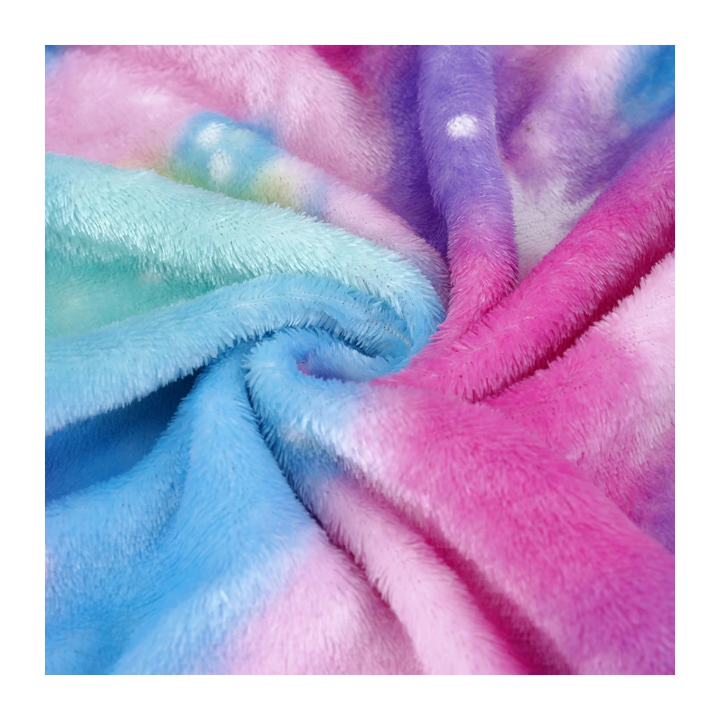 Super Soft Flannel Fleece Fabric Baby Flannel Blanket Customized Printed Pattern Polyester Blanket Fabric
