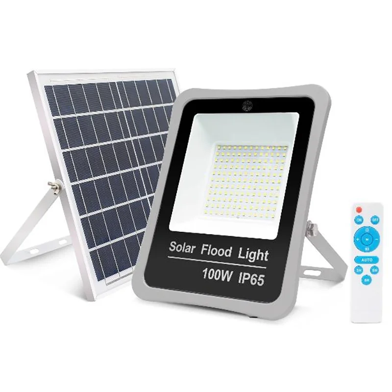 Most powerful outdoor waterproof remote control wall mounted 6500k 50w 100w 200w 300w 400w 500w led solar flood light for garden