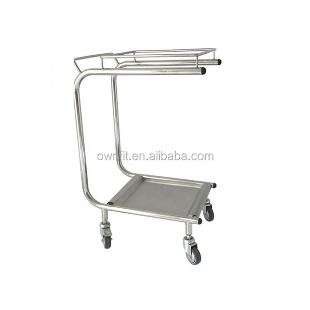 Commercial Cleaning Trolley For Dust Bag Stainless Steel Hospital Garbage Cart Knocked-down foot operated waste trash