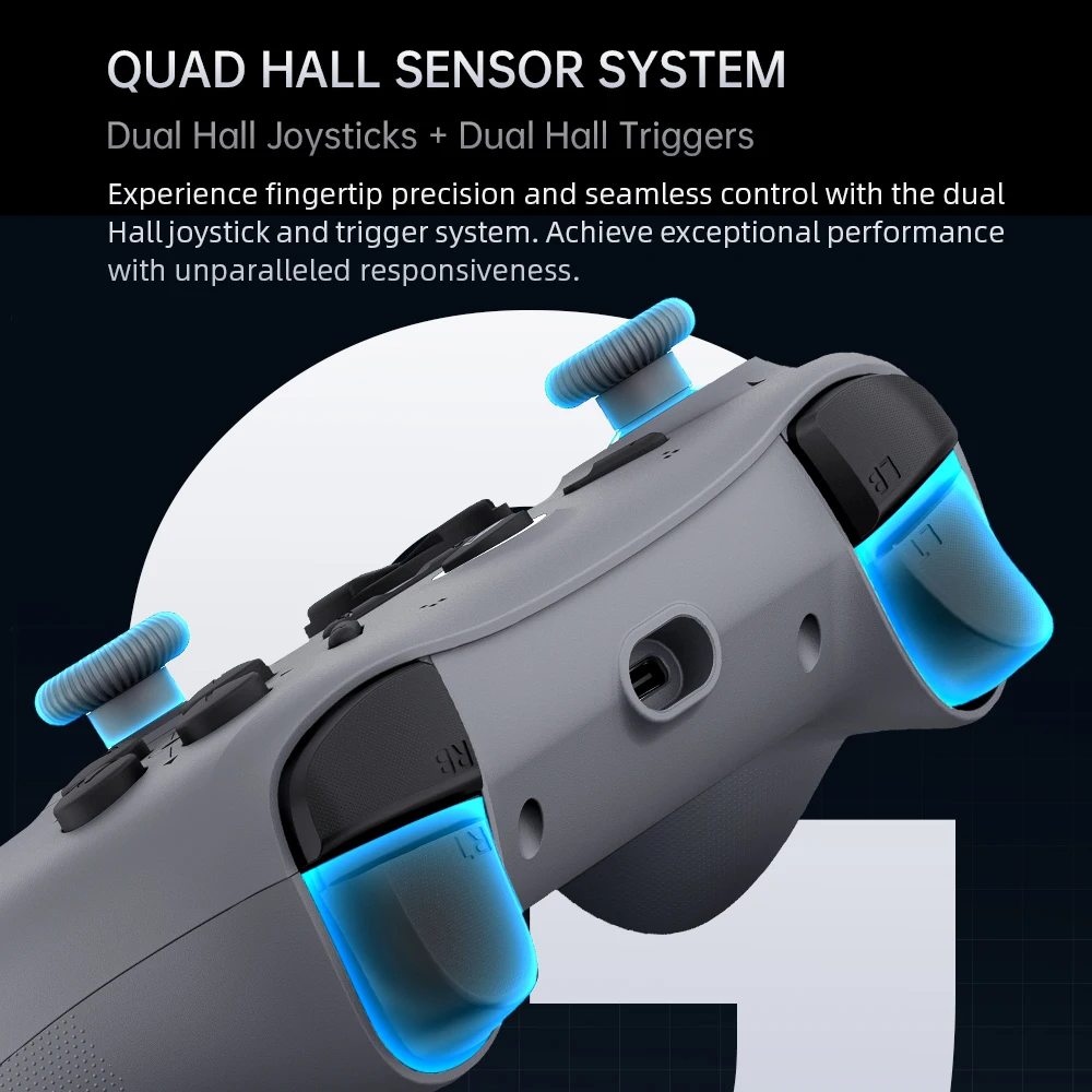 MACHENIKE G1 Wireless Gaming Controller with 1K Polling Rate Hall Effect Trigger Joystick For Nintendo Switch PC iOS Android