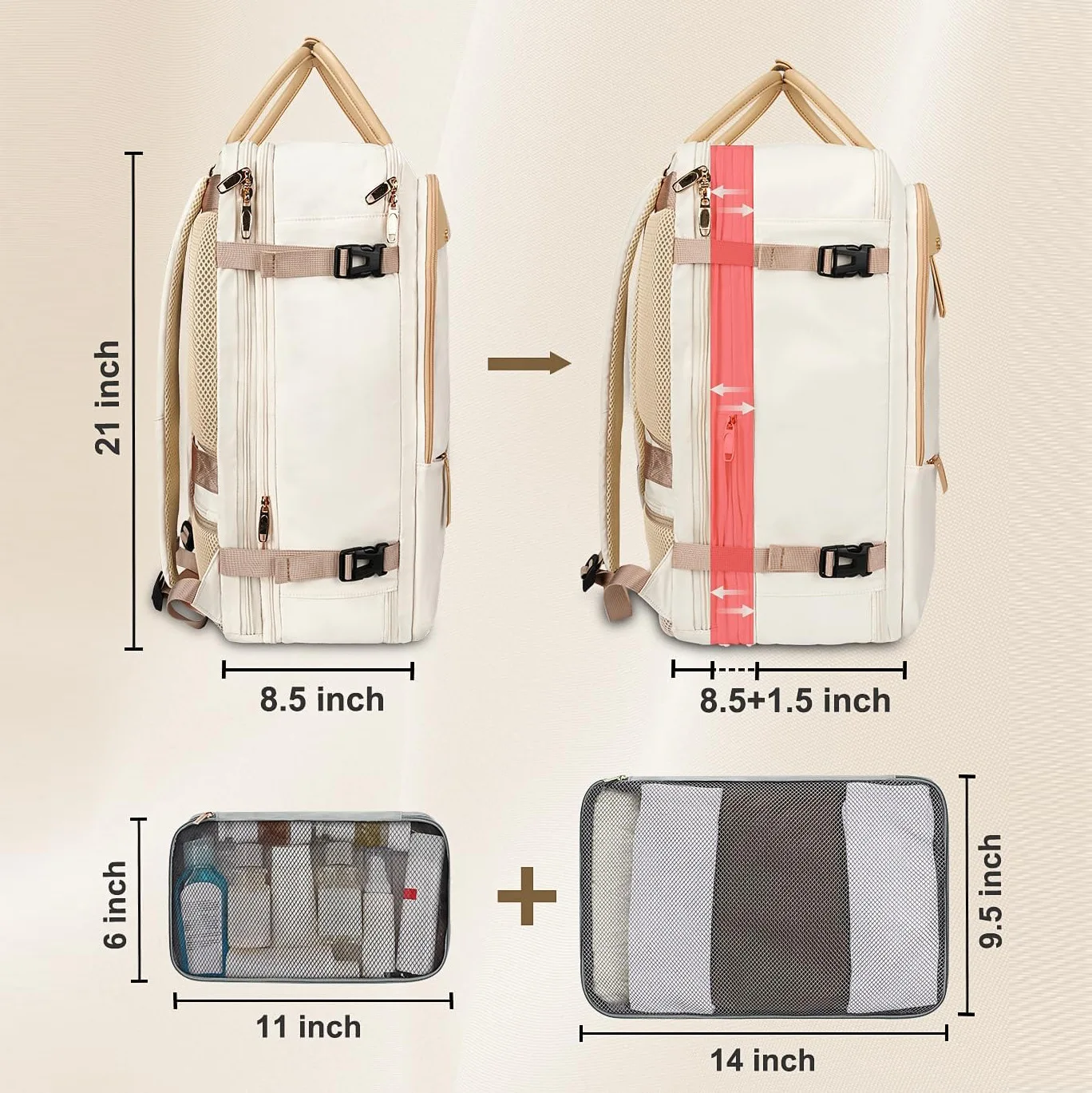 17 Inch Large Flight Approved USB Charging Port Computer Carry on Backpack 52L TSA Travel Laptop Backpack with Shoes Compartment