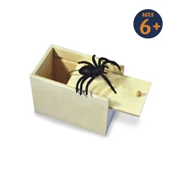 hot sell Lifelike Funny Surprise Bag Boxes Toy Wooden Prank Spider Scorpion Mouse centipede Scare Box Case Joke for children
