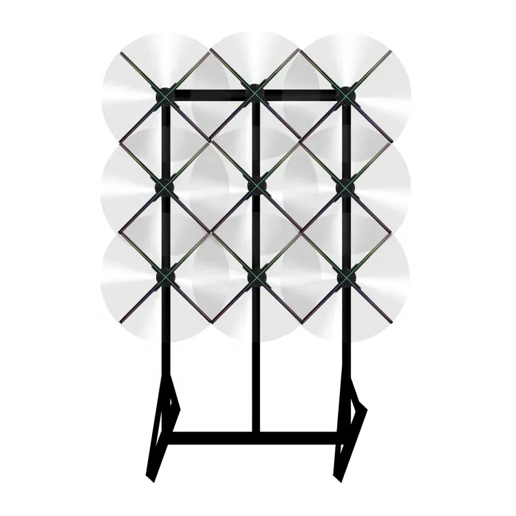 Hot 65cm 3d holographic display splicing 9 Pieces lifelike hologram equipment HD animation projector fan wall for outdoor