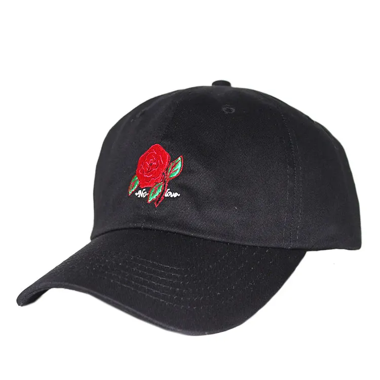 Unstructured dad hat rose dad hat embroidery, custom cheap dad hats