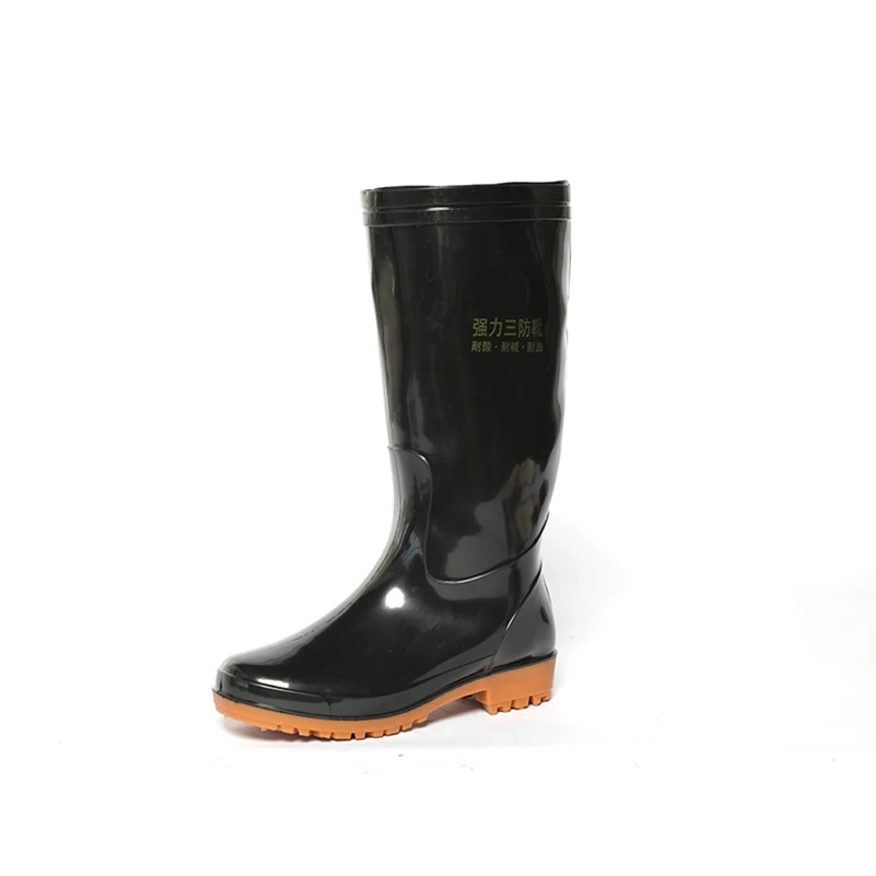 Pvc Black Anti Piercing Woodland Construction Working Protective Waterproof Rubber Gumboots Rain Boots For Men