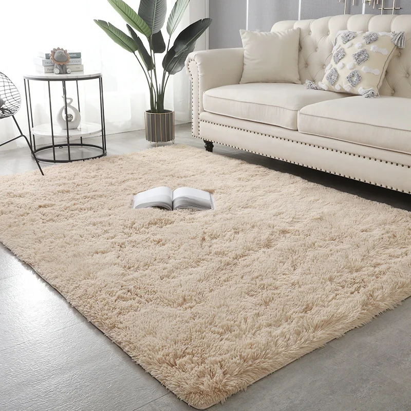 Factory Wholesale Modern Silk Wool Carpet Living Room Rectangular Table Sofa Carpet Bedroom Floor Mat Plush Rug Living Room Rug