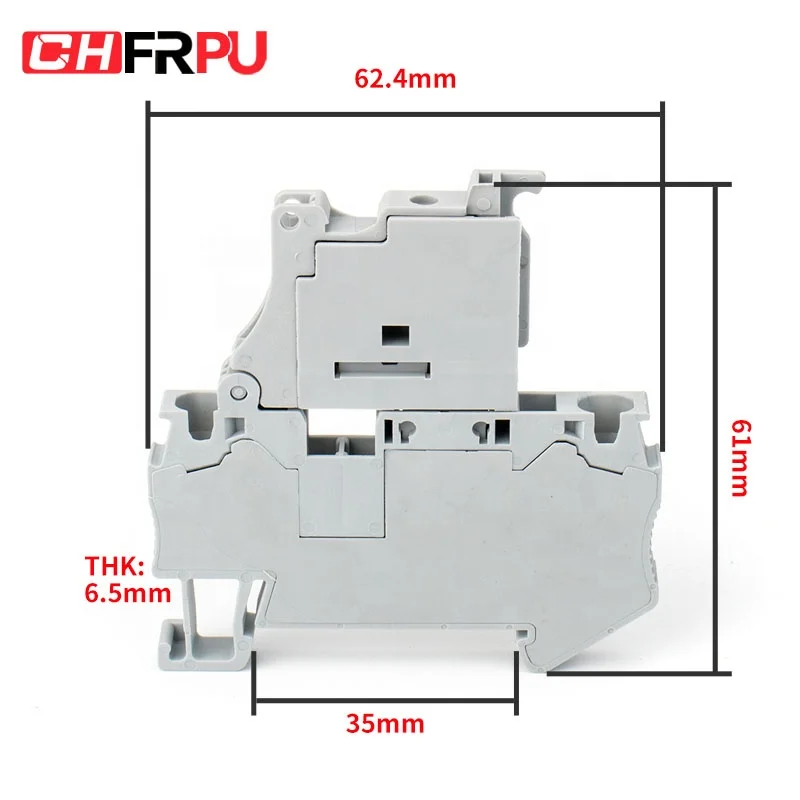 CHFRPU ST4-HESI/ST-4RD 4mm2 DIN Rail Combined Spring Fuse Terminal Block Pull-back Spring Terminal Block