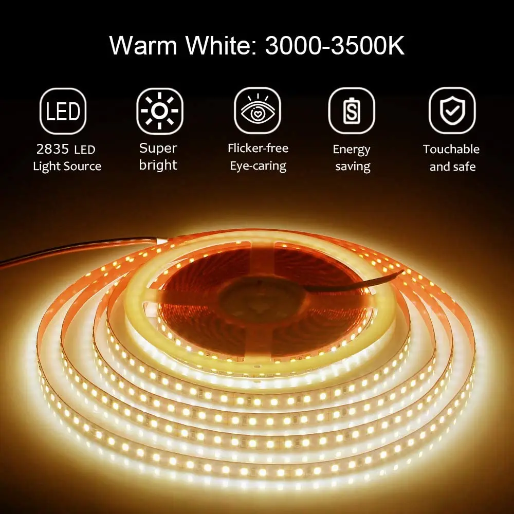 High Lumen CRI80 DC 12V/24V LED Strip Light 120leds/m 2835 Flexible led strip light 5050 ip65 12v