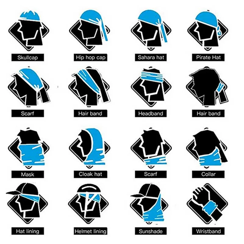 BD032 Wholesale custom design printed logo buffs seamless tube tubular bandana scarf face cover neck gaiter for sports