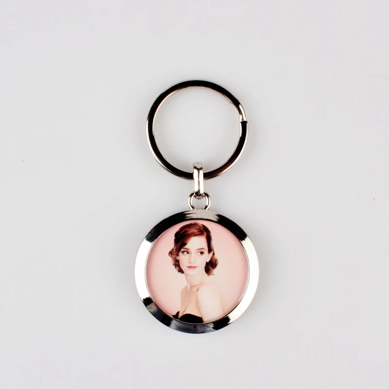 Sublimation Photo Frame Keychain With Replaceable Aluminum Sheet Circle Shape Sublimation Metal Keychain
