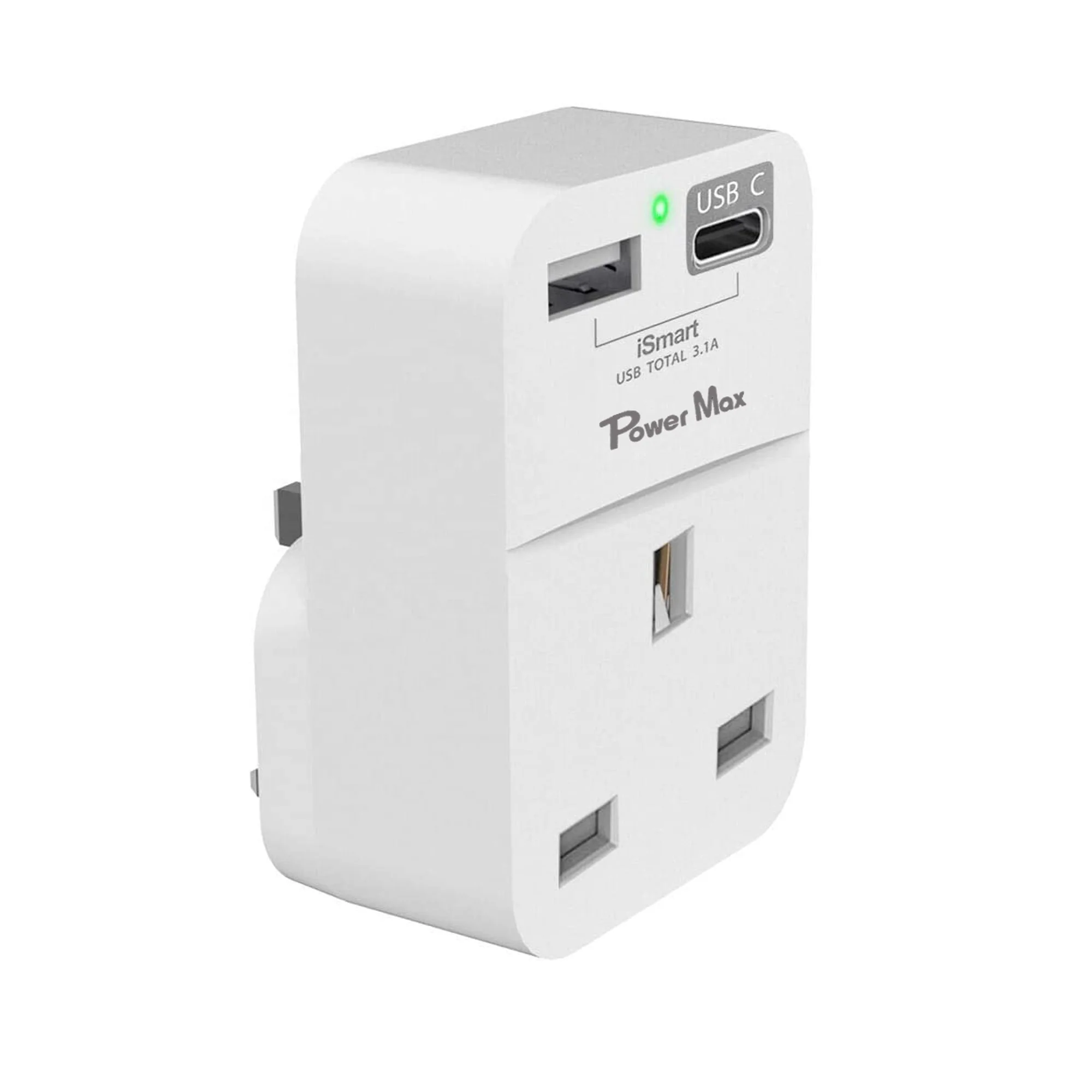 USB Plug Adaptor UK 13A Wall Socket Adapter, Wall Plug Extension with 2 USB Slots, Mini & Portable for Home/Office/Travel
