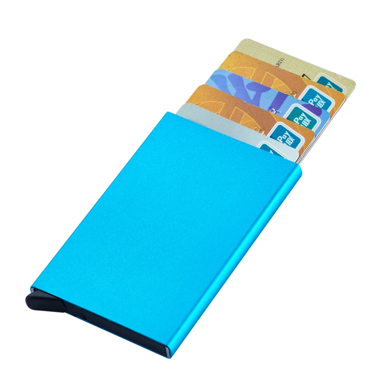 Fashionable Aluminum RFID Blocking Credit Card POP UP Card Holder