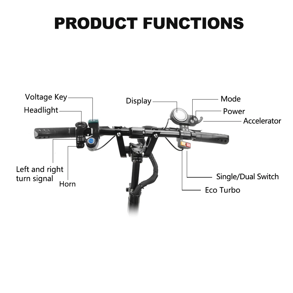 Electric Scooter Electric Motorcycles Double Drive Adjustable Height Front And Rear Signal LED E scooters For Adults 2021