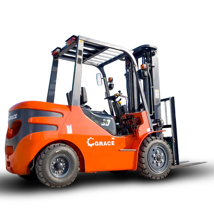 Hot selling new design forklift 3TON three-stage full free mast lifting height 5m diesel forklift truck with side shift