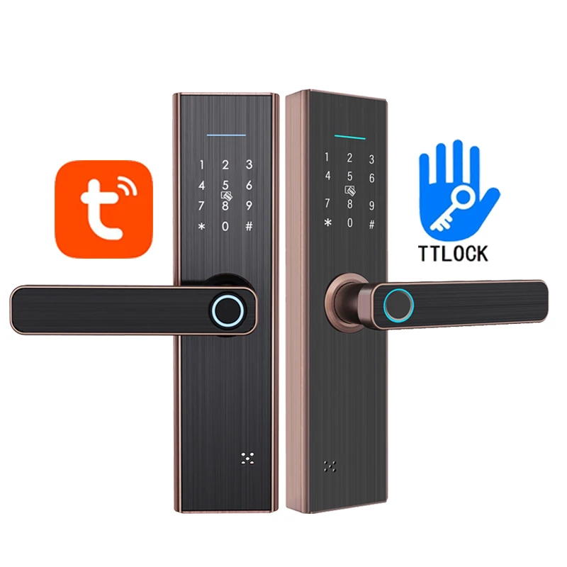 Cheap Low Price Door Handle Lock Digit Fingerprint Touch Screen Fingerprint Lever Smart Key Lock for residential gate