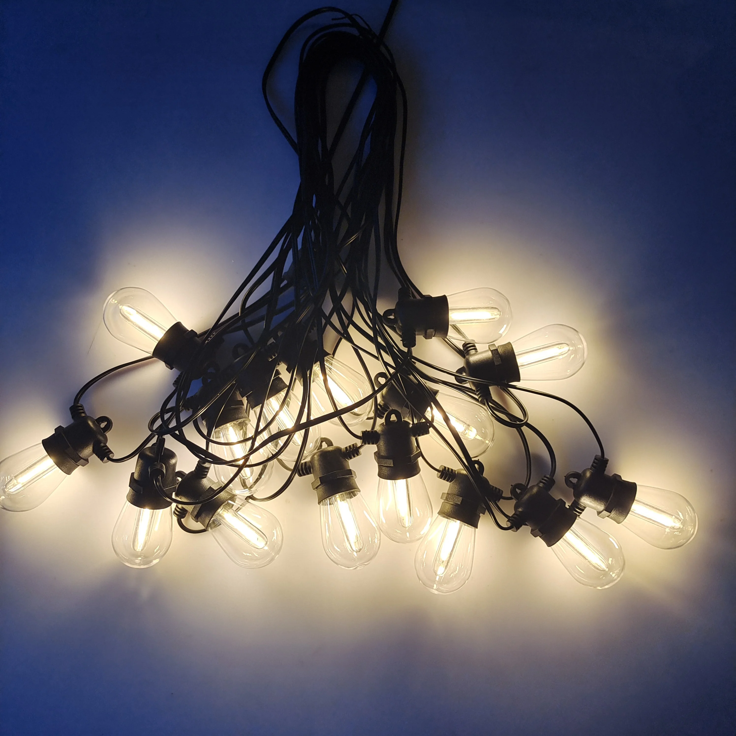 Новый S14LED лампа строка открытый водонепроницаемый Патио Сад Рождество лампы медный дактилоскопический запорный клапан 110V E26 Сигнальное освещение