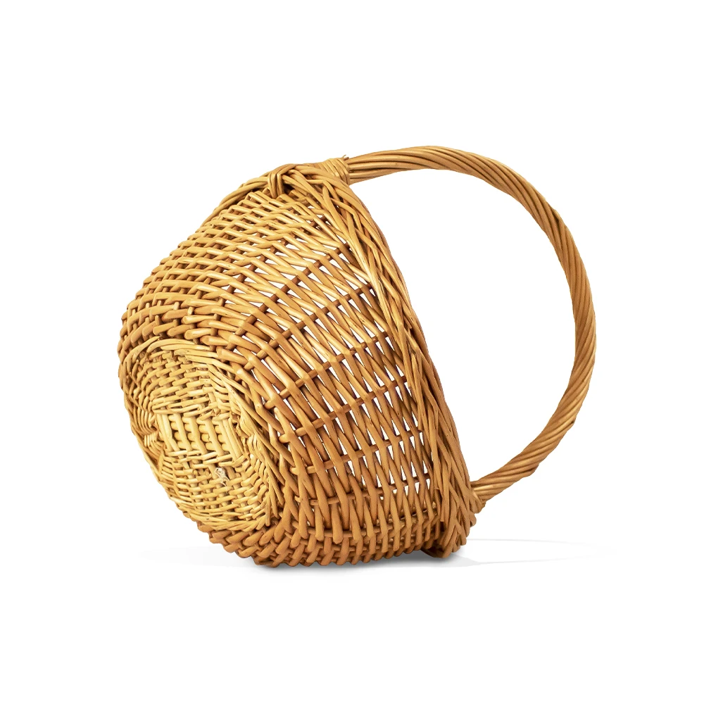 Hot selling handmade willow woven picnic picking and storage basket set, fashionable empty gift basket