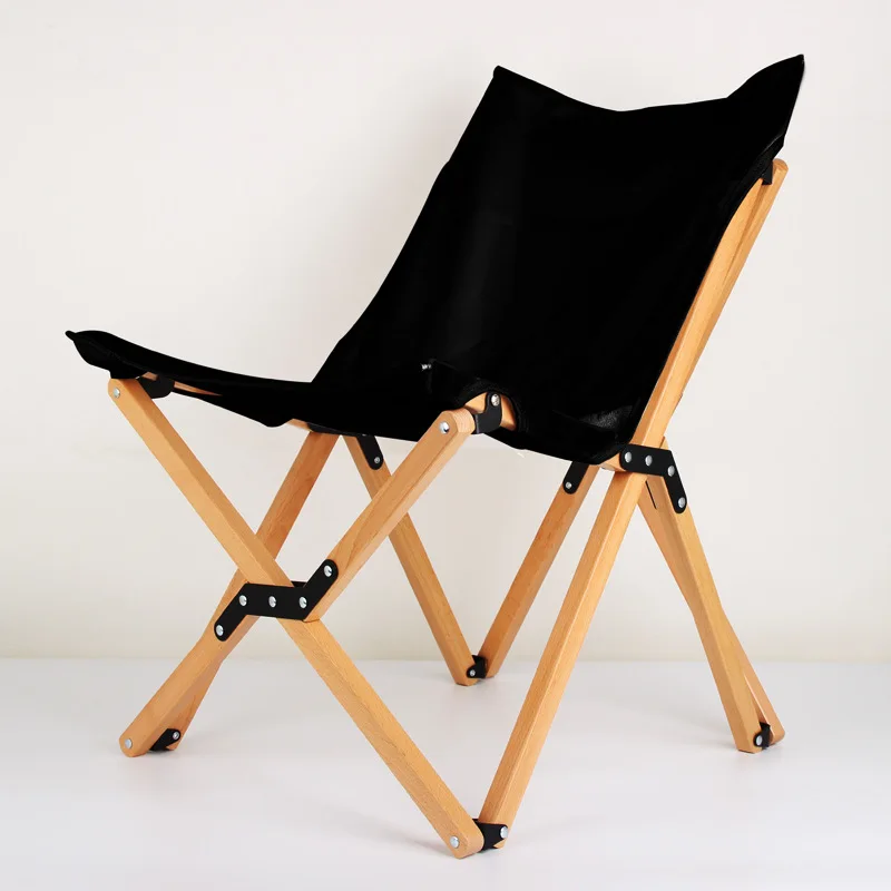 Relaxing lightweight wooden foldable beach camping canvas chairs outdoor custom 2.7KG folding hiking camping chairs