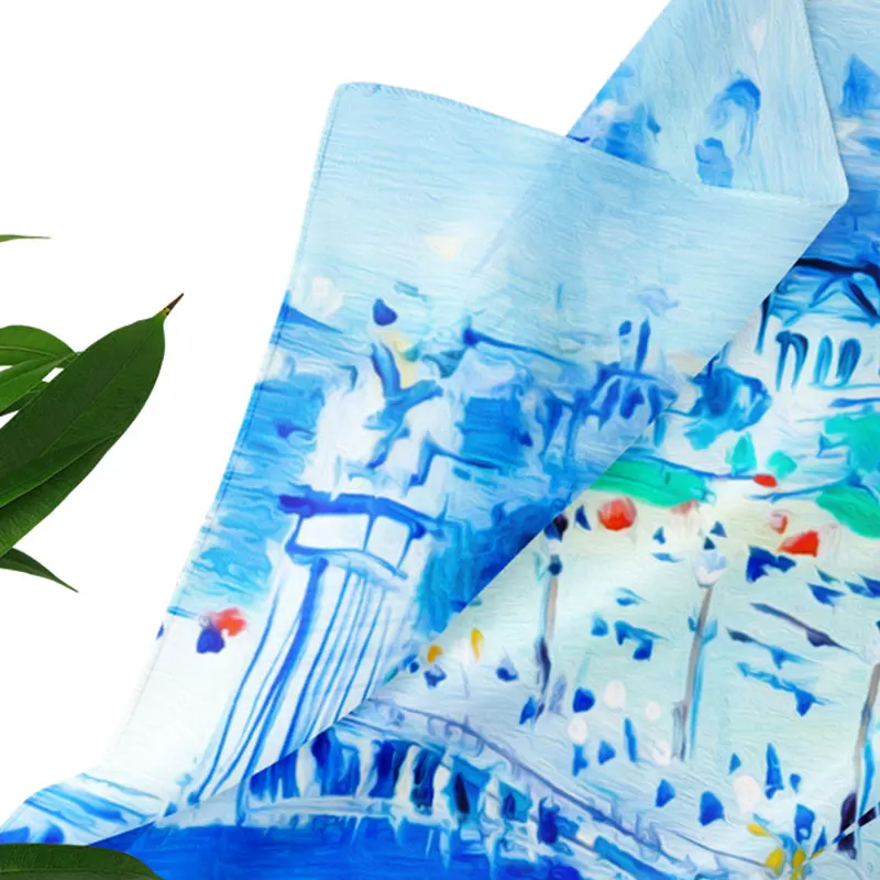 High quality soft polyester silk scarf fashion women lady scarves cloth bag decoration