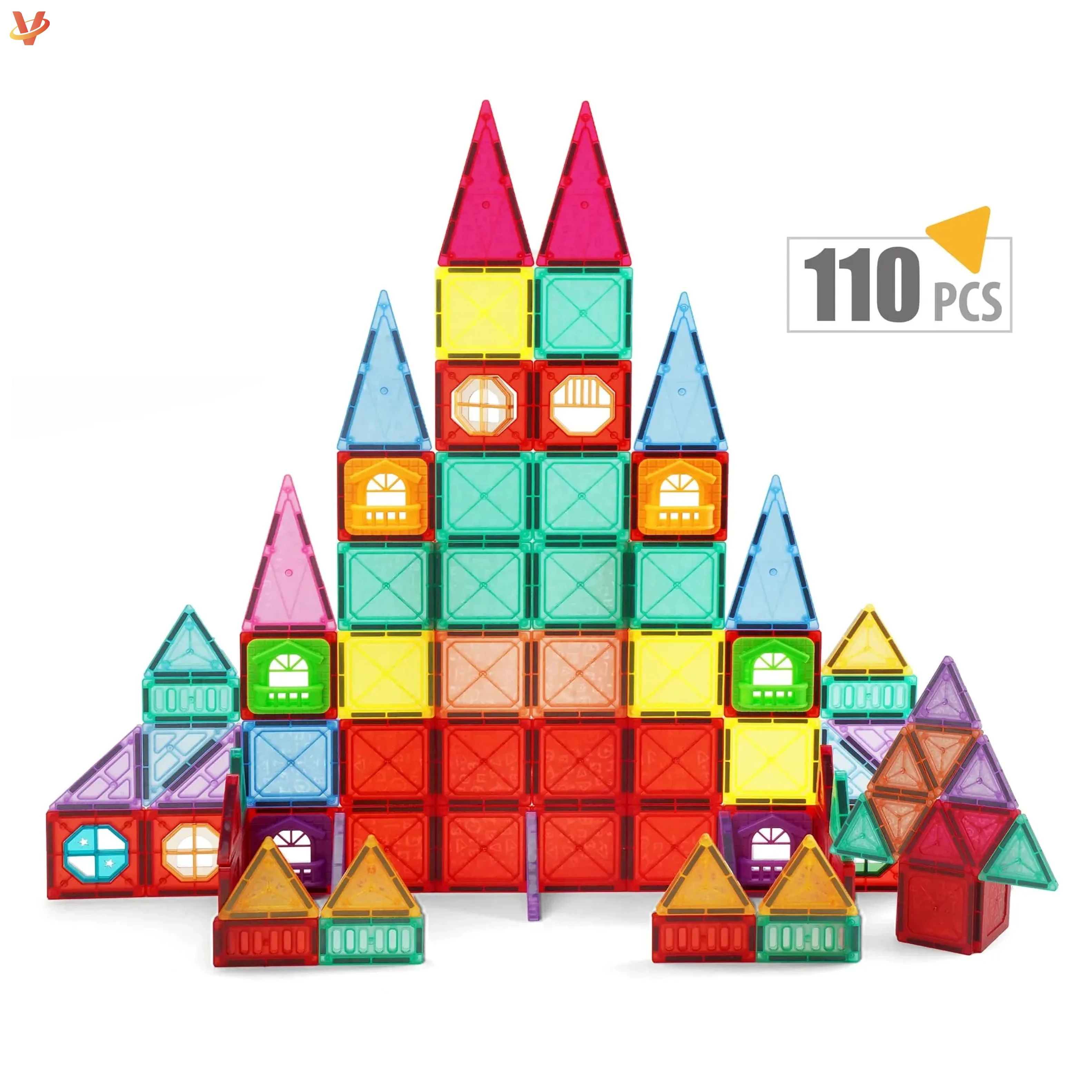 2024 Kids 110pcs DIY Magnetic Building Blocks Toys Set 3D Assembly Educational Magnetic Tiles for Children Gift