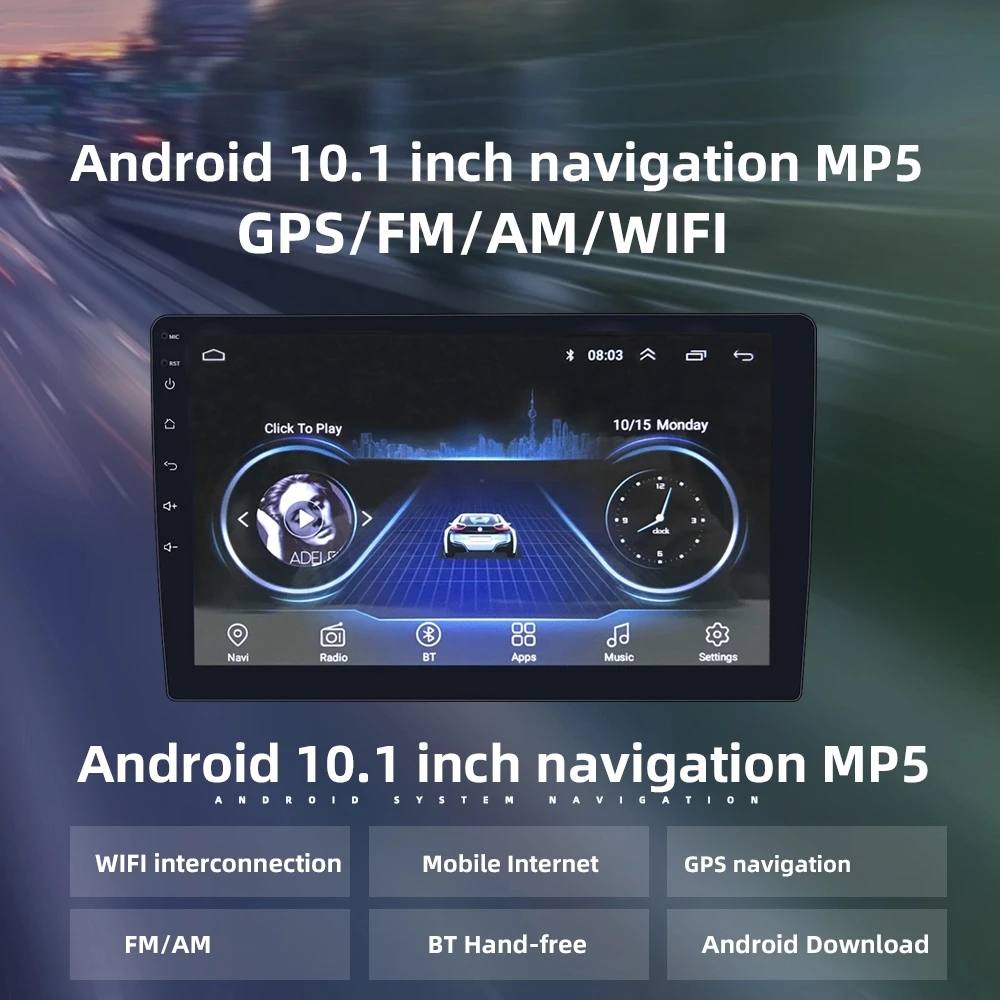 Universal 9210A motherboard 1+16GB  2DIN navigation system 9inch IPS screen car radio Android car audio
