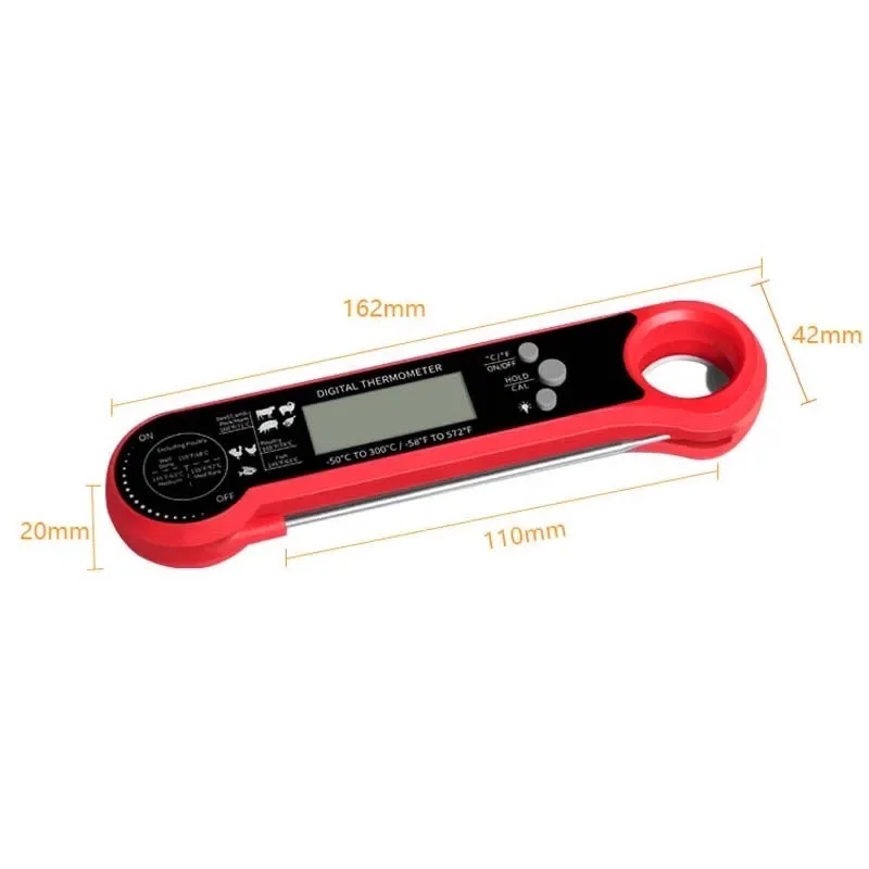 New household folding food thermometer electronic waterproof probe thermometer sensor meat barbecue oven thermometer