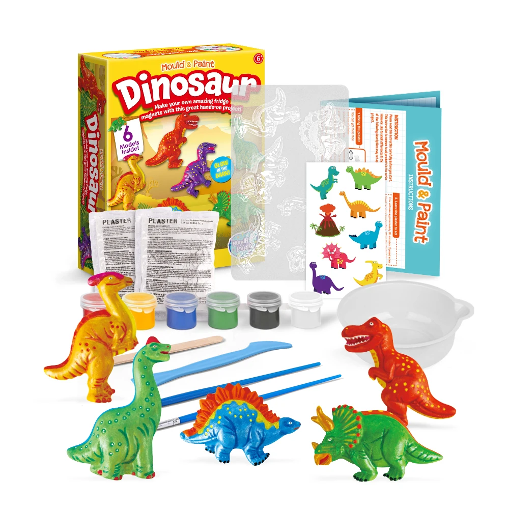Набор декоративно-прикладного искусства DINO T2544 детские игрушки-динозавры светящиеся в темноте обучающие игрушки