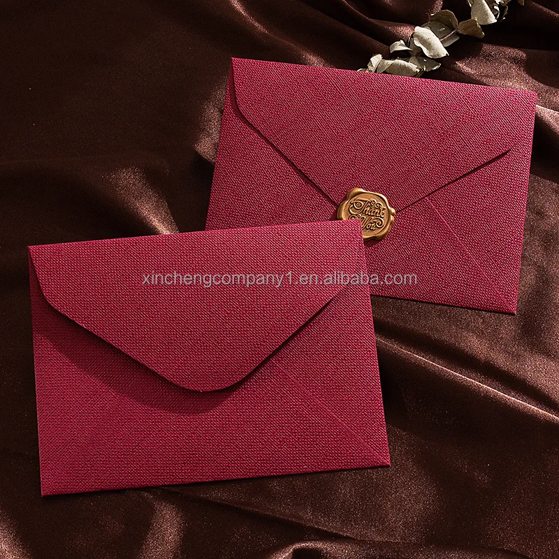 Custom Gold Foil logo design paper cardboard wedding invitation gift card velvet envelope