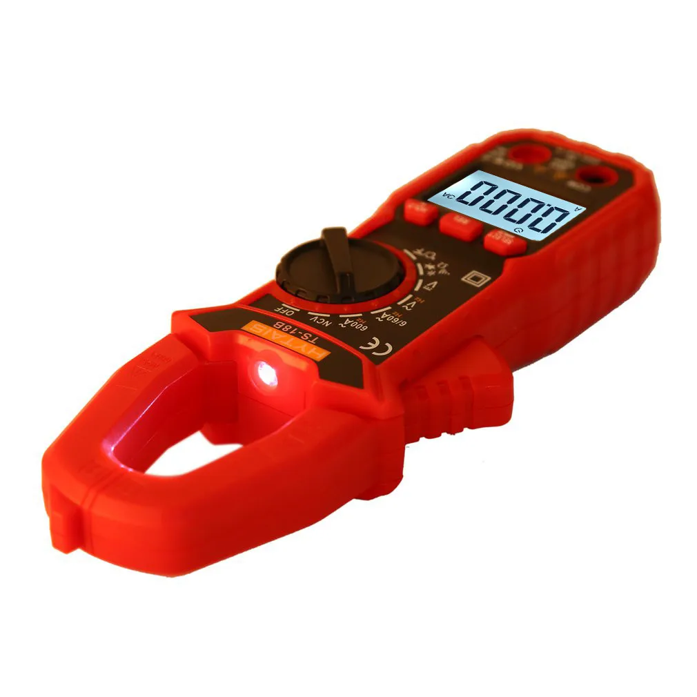 Цифровой мультиметр-зажим hyтакой TS18C, тестер с автонастройкой диапазона и True RMS, 600 А, Вольт/ампер/Ом/Гц, Бесконтактный индикатор напряжения