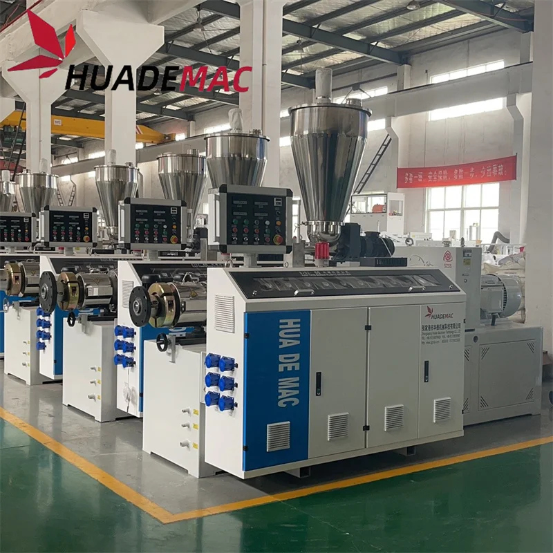 PVC plastic pipe double screw extruders/recycle plastic extruded machine