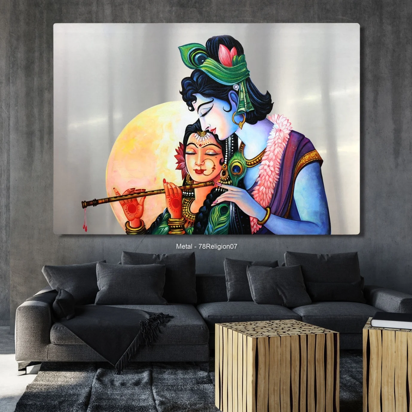 New Design Hinduism Religion metal art wall home decor Printed on metals krishna wall art Paintings