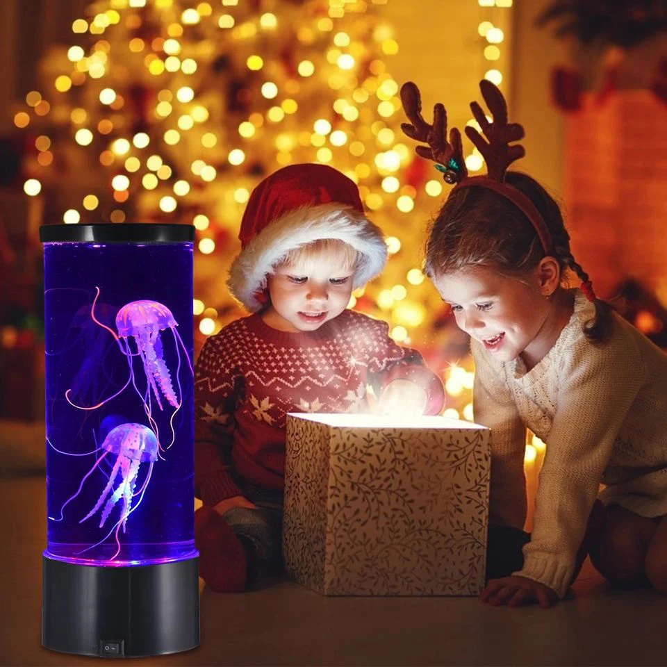 Lightingpass Custom LED Night Lights Fantasy Jellyfish Lamp Color Changing Electric Round Jelly Fish Aquarium Lava Lamp