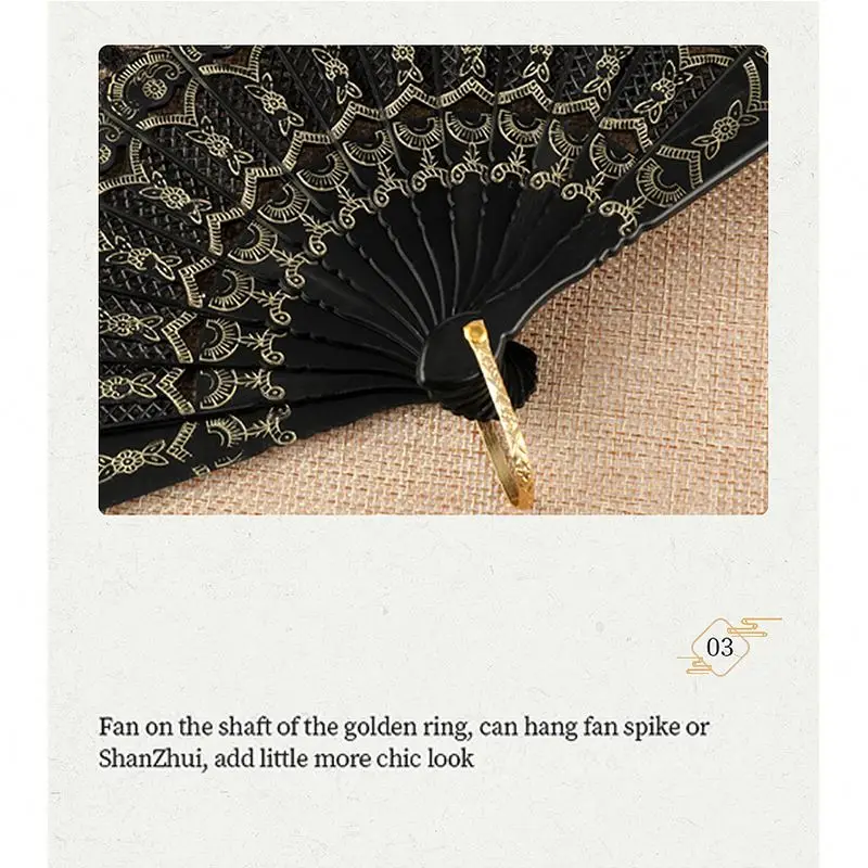 Spanish Lace Flower Fabric Silk Folding Hand Held Dance Fans Flower Party Prom Wedding Dancing Folding Lace Hand Fan