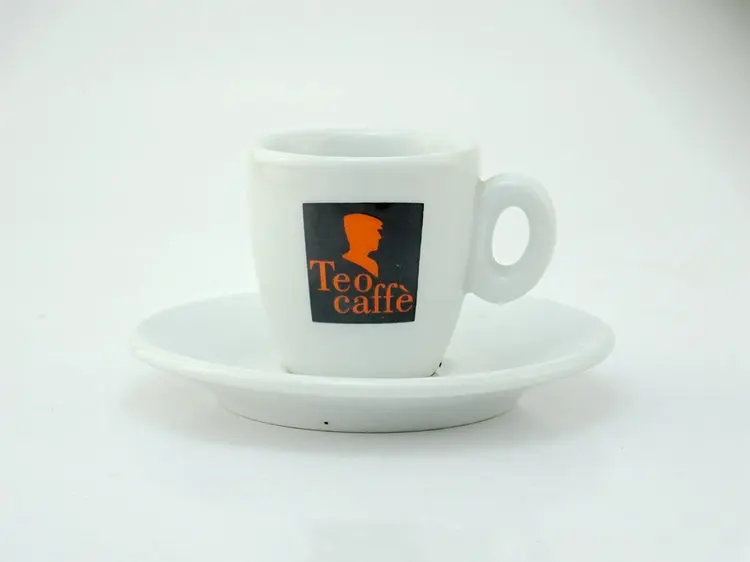 60ml mini porcelain modern coffee cup and saucer with decal for vending