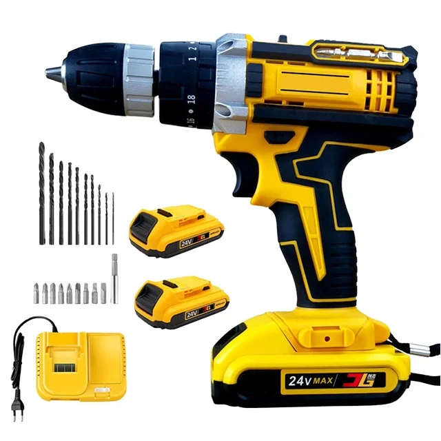 21V lithium battery multifunctional impact drill dual speed hand electric drill